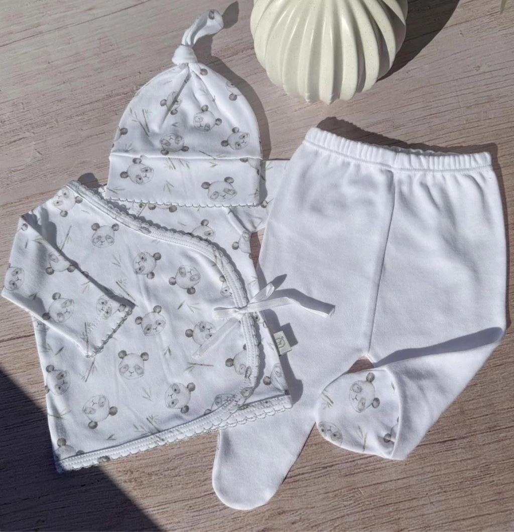 AJUAR RECIEN NACIDO 3 PIEZAS (ALGODON PIMA) – Pañalera Belyan